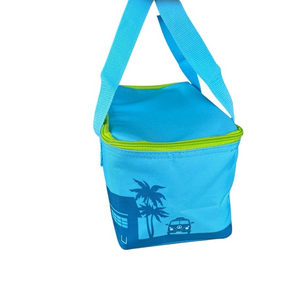 Trader Joe’s Mini Insulated Bag Blue Neon Green Brand New Release 10x6 NWT - Picture 4 of 9